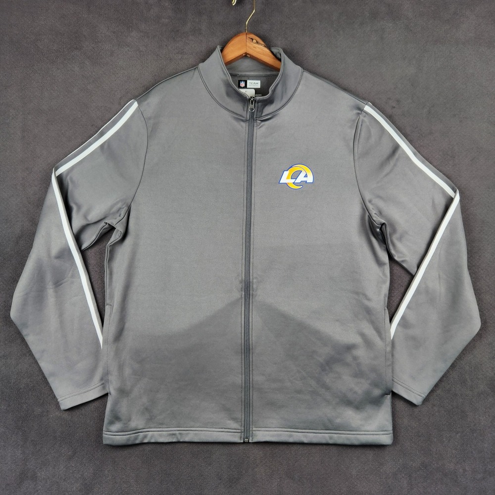 Los Angeles Rams Jacket Mens Large‎ Gray Full Zip NFL Team Apparel Training